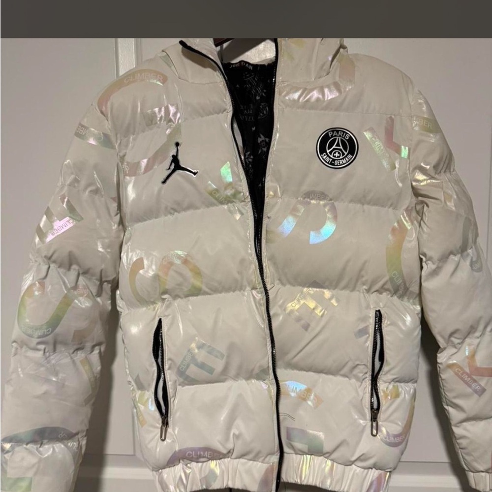 Jordan x PSG Iridescent White Puffer Jacket